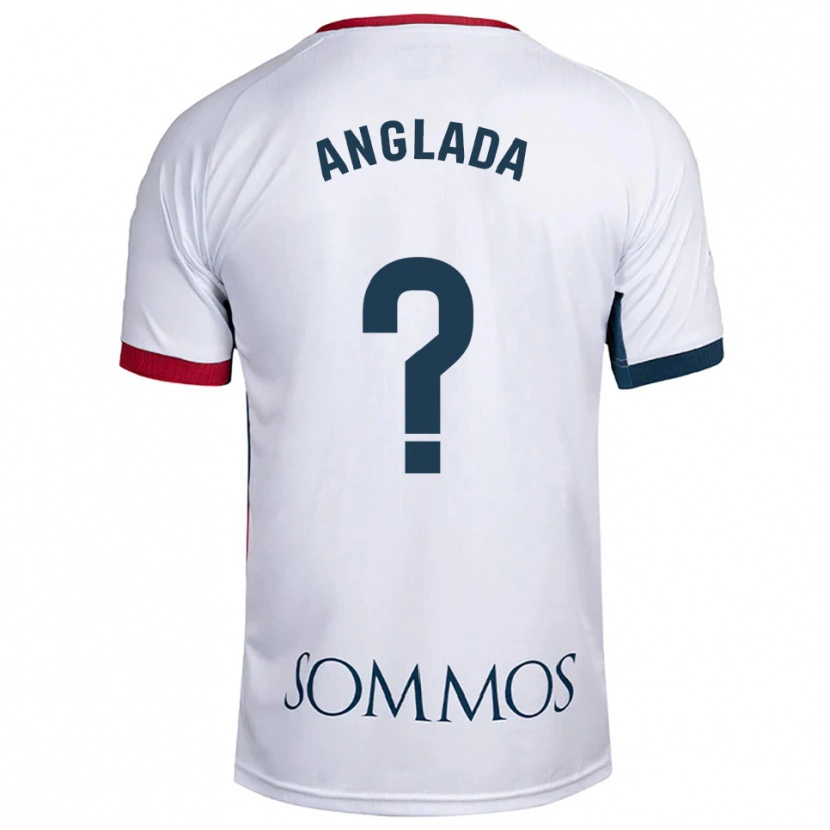 Danxen Homem Camisola Hugo Anglada #0 Branco Vermelho Alternativa 2025/26 Camisa