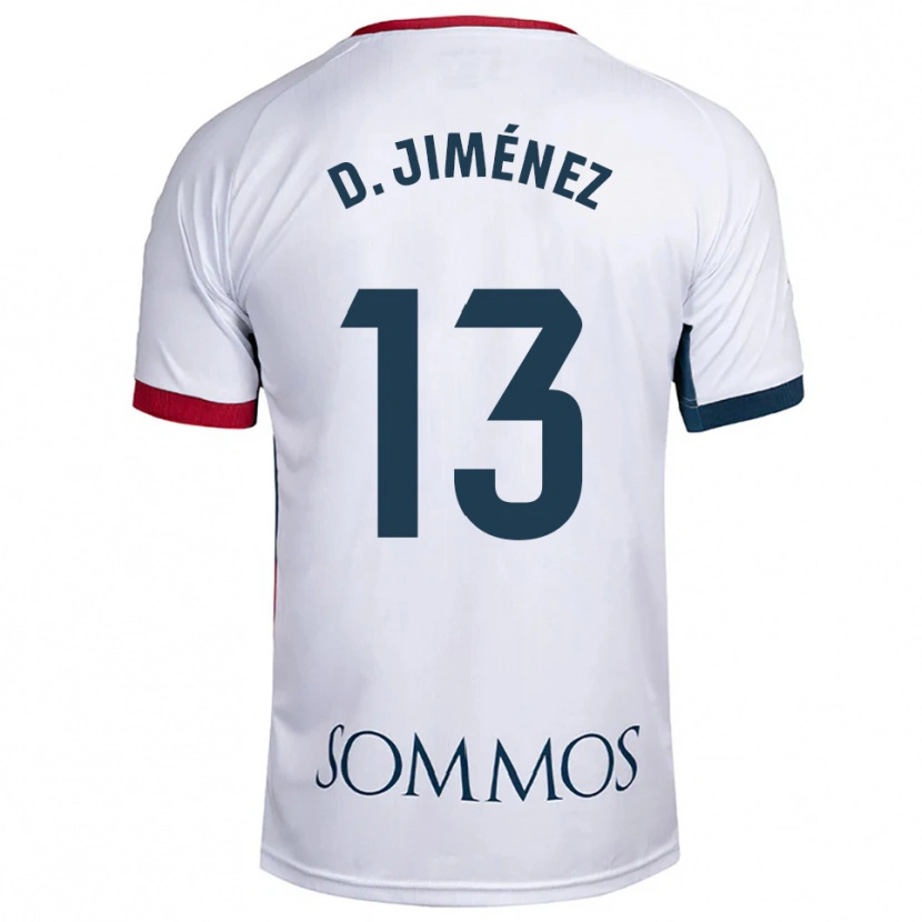 Danxen Homem Camisola Dani Jiménez #13 Branco Vermelho Alternativa 2025/26 Camisa