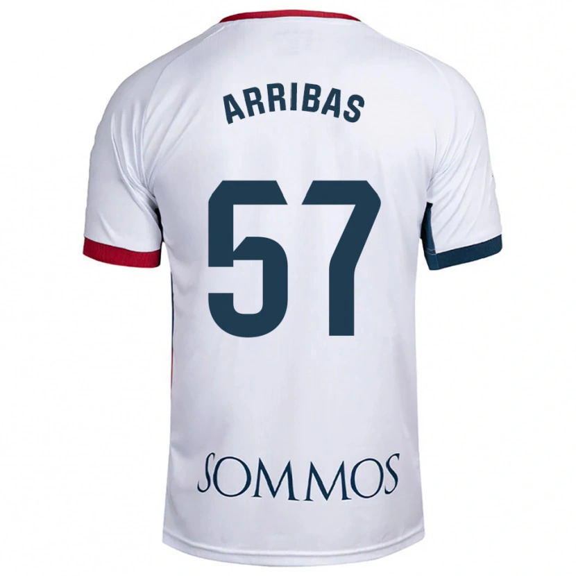 Danxen Homem Camisola Sergio Arribas #57 Branco Vermelho Alternativa 2025/26 Camisa
