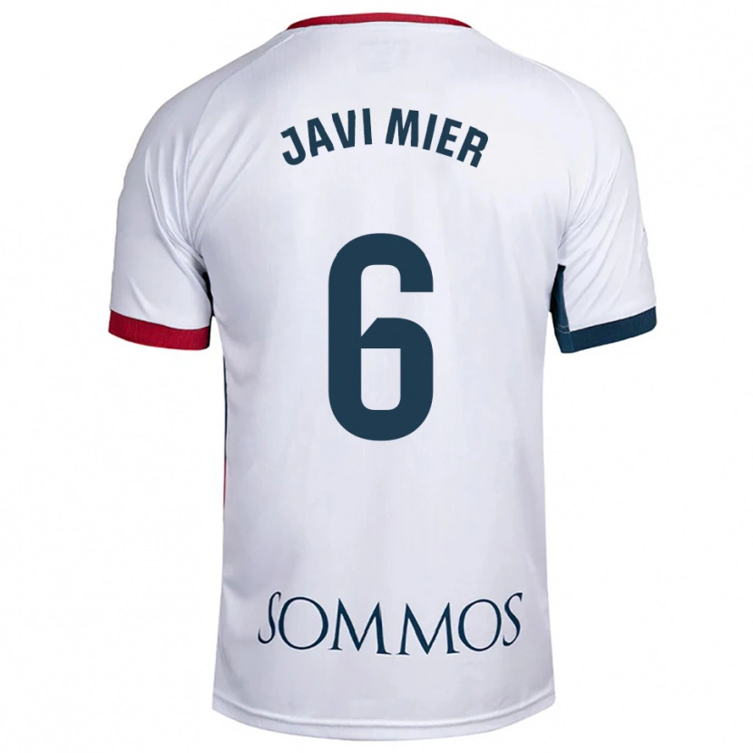 Danxen Homem Camisola Javi Mier #6 Branco Vermelho Alternativa 2025/26 Camisa