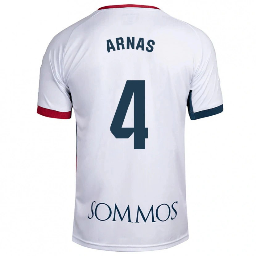 Danxen Homem Camisola Iris Arnas #4 Branco Vermelho Alternativa 2025/26 Camisa