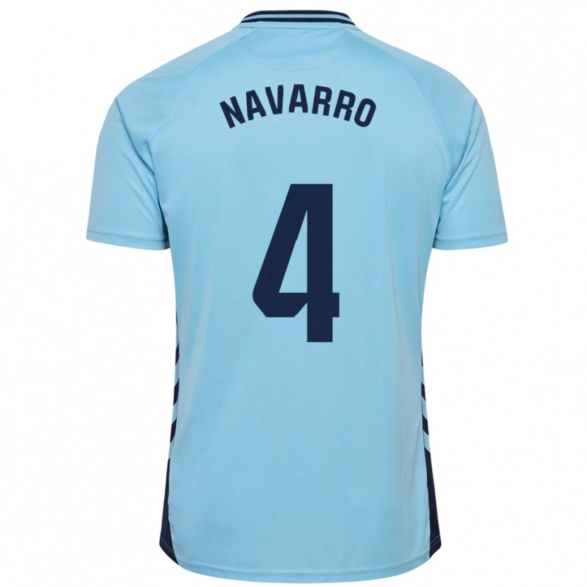 Danxen Homem Camisola Carlos Navarro #4 Azul Celeste Alternativa 2025/26 Camisa