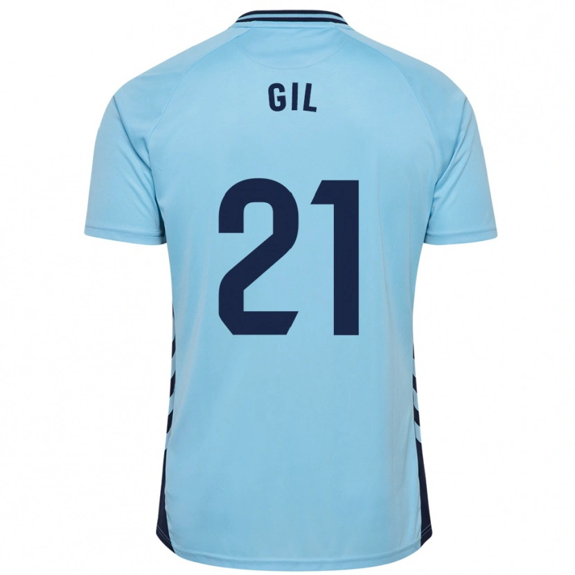 Danxen Homem Camisola Iván Gil #21 Azul Celeste Alternativa 2025/26 Camisa