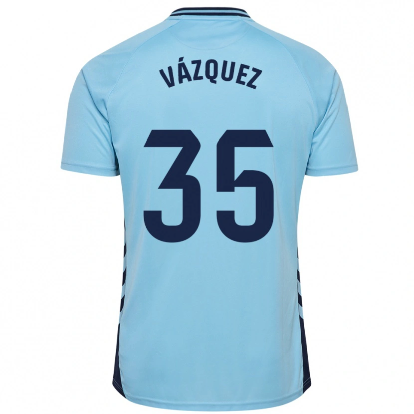 Danxen Homem Camisola Adrián Vázquez #35 Azul Celeste Alternativa 2025/26 Camisa