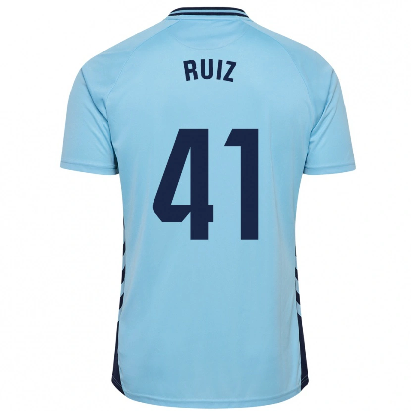 Danxen Homem Camisola Sergio Ruiz #41 Azul Celeste Alternativa 2025/26 Camisa