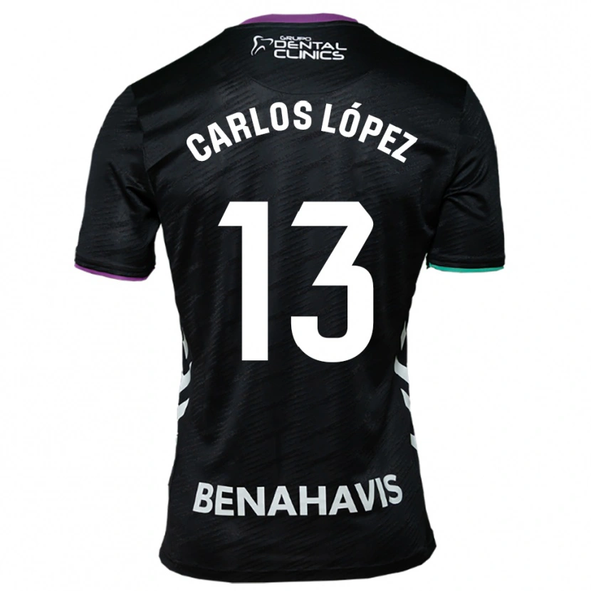 Danxen Homem Camisola Carlos López #13 Preto Roxo Verde Alternativa 2025/26 Camisa