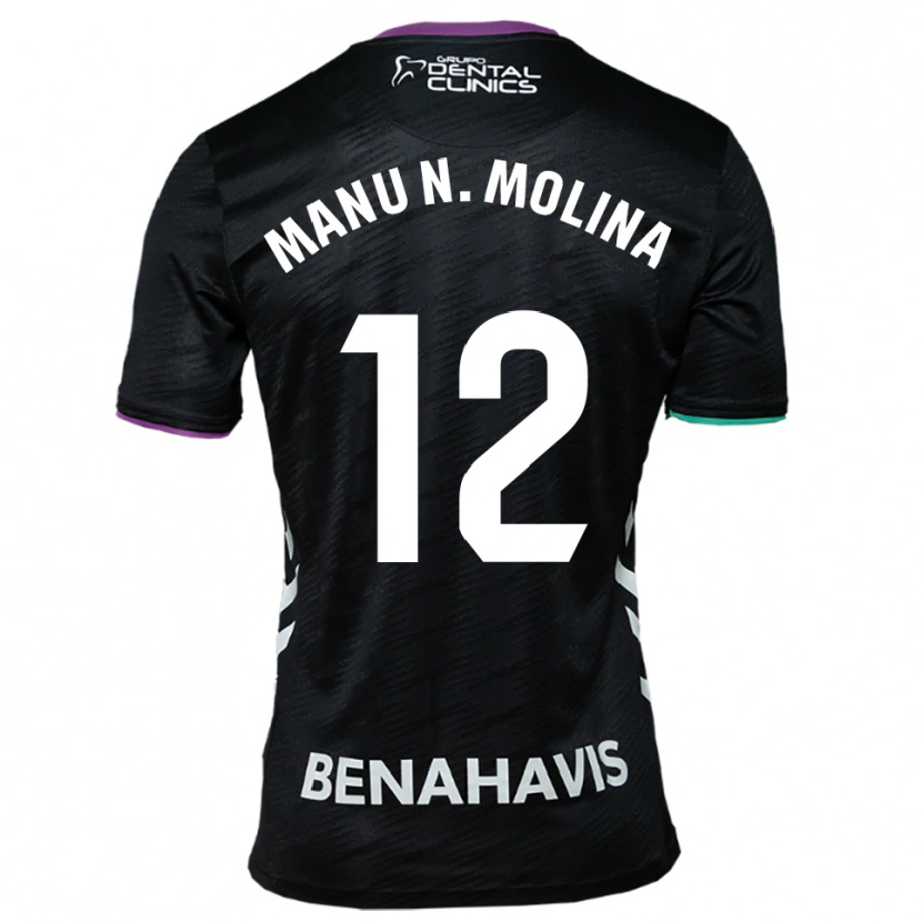 Danxen Homem Camisola Manu Molina #12 Preto Roxo Verde Alternativa 2025/26 Camisa