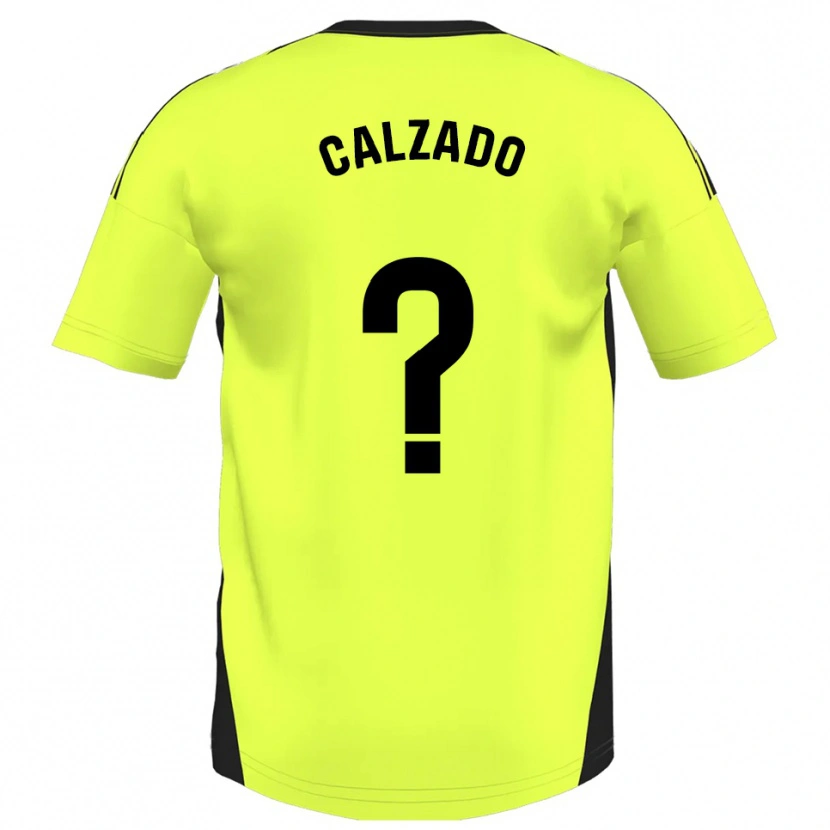 Danxen Homem Camisola Joaquín Calzado #0 Amarelo Fluorescente Alternativa 2025/26 Camisa