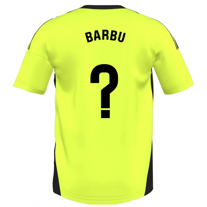 Danxen Homem Camisola Álex Barbu #0 Amarelo Fluorescente Alternativa 2025/26 Camisa
