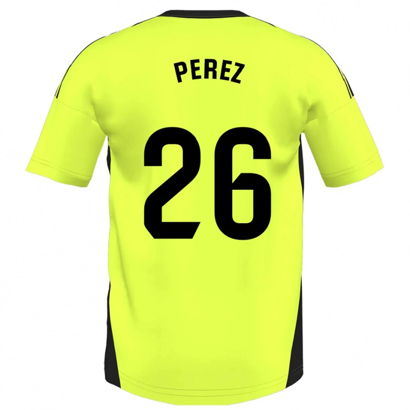 Danxen Homem Camisola Pablo Pérez #26 Amarelo Fluorescente Alternativa 2025/26 Camisa