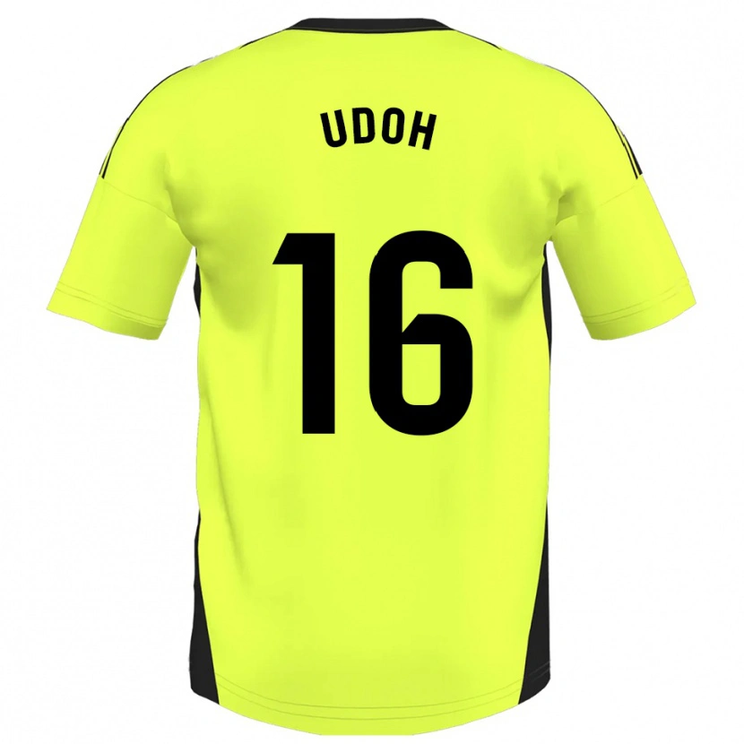 Danxen Homem Camisola Isaac Udoh #16 Amarelo Fluorescente Alternativa 2025/26 Camisa