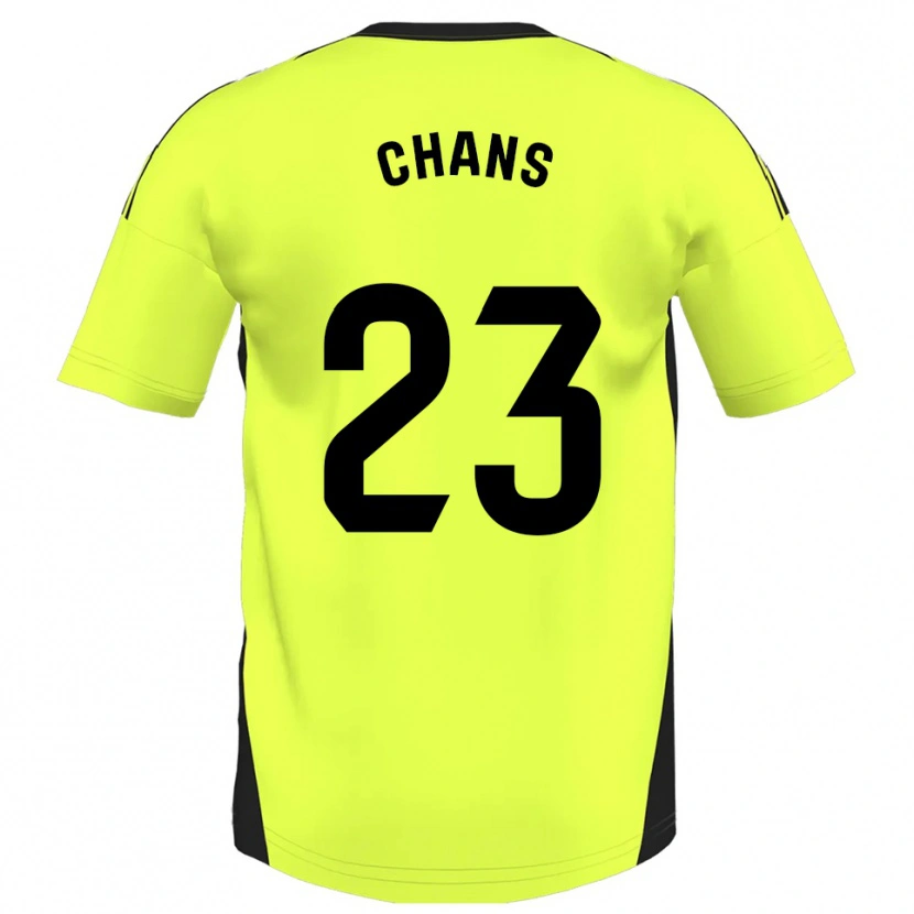 Danxen Homem Camisola Ángel Chans #23 Amarelo Fluorescente Alternativa 2025/26 Camisa