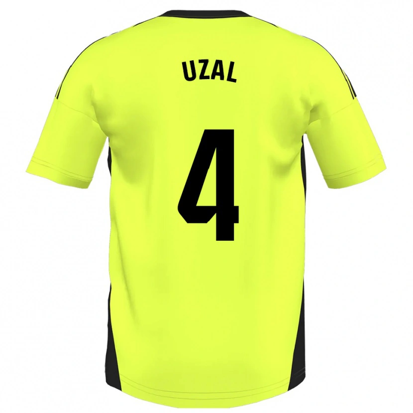 Danxen Homem Camisola Yeray Uzal #4 Amarelo Fluorescente Alternativa 2025/26 Camisa
