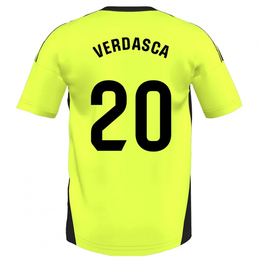 Danxen Homem Camisola Diogo Verdasca #20 Amarelo Fluorescente Alternativa 2025/26 Camisa