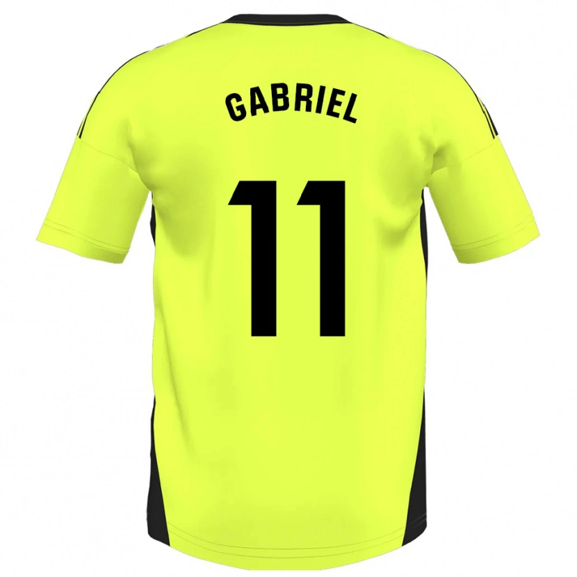Danxen Homem Camisola Sergio Gabriel #11 Amarelo Fluorescente Alternativa 2025/26 Camisa