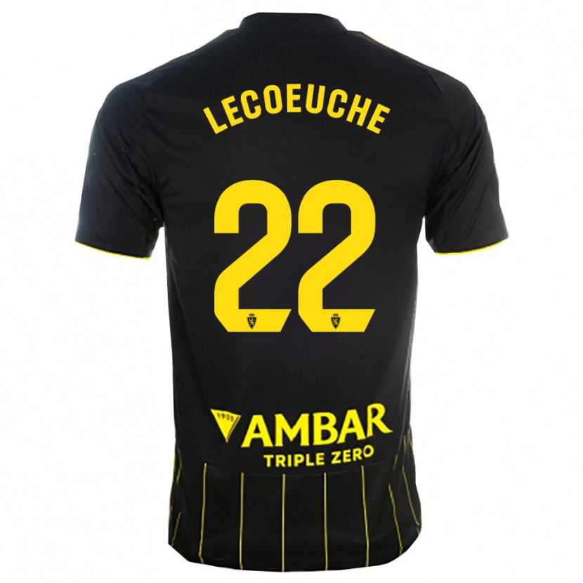 Danxen Homem Camisola Quentin Lecoeuche #22 Preto Amarelo Alternativa 2025/26 Camisa
