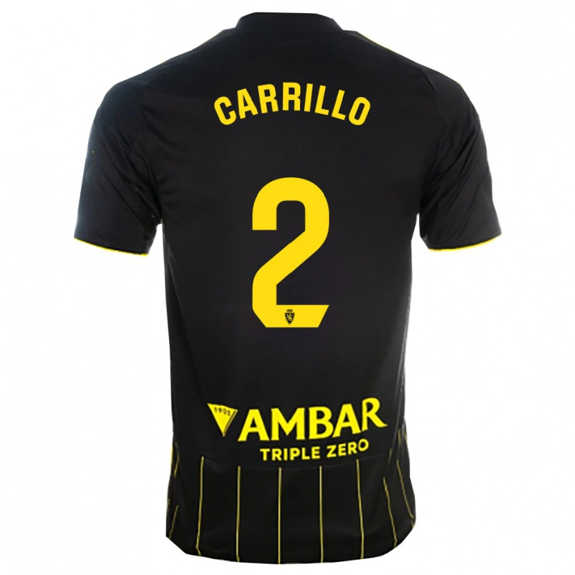 Danxen Homem Camisola Hugo Carrillo #2 Preto Amarelo Alternativa 2025/26 Camisa