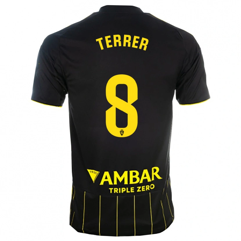 Danxen Homem Camisola Lucas Terrer #8 Preto Amarelo Alternativa 2025/26 Camisa