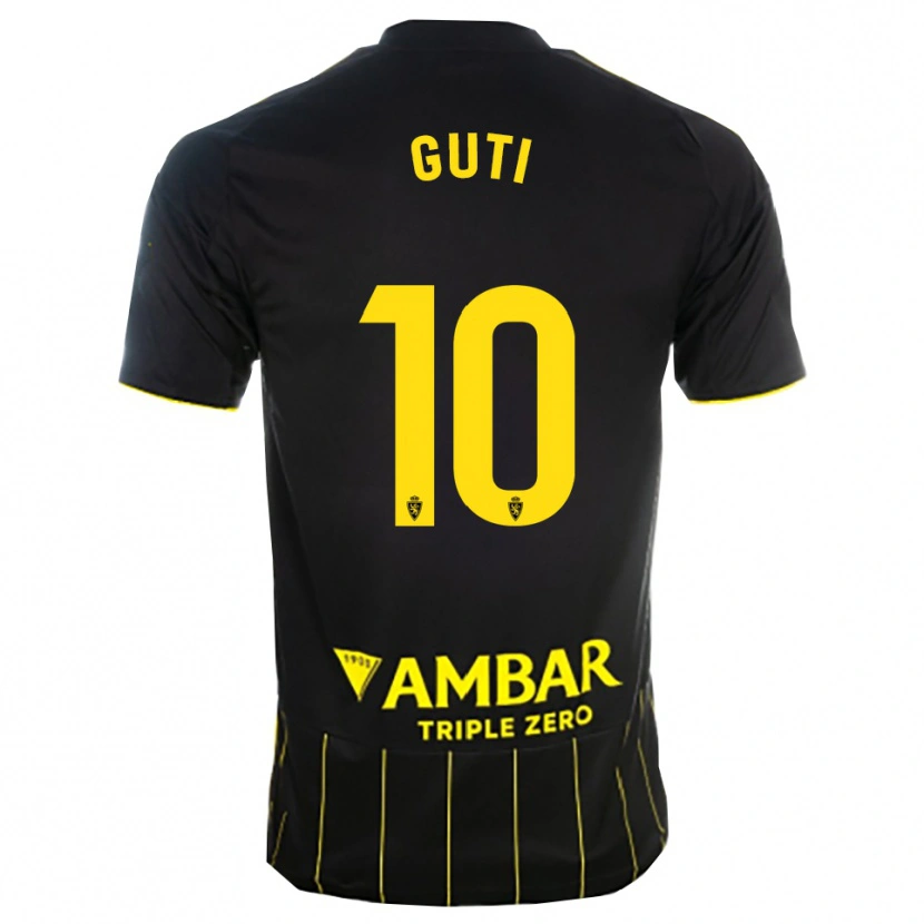 Danxen Homem Camisola Raúl Guti #10 Preto Amarelo Alternativa 2025/26 Camisa