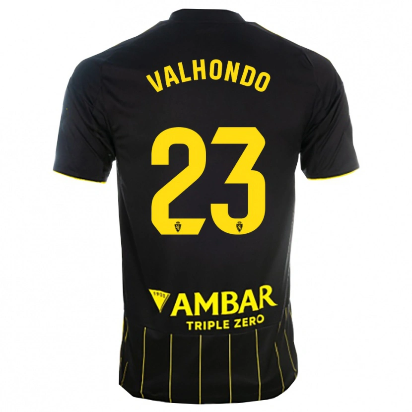 Danxen Homem Camisola Marcos Valhondo #23 Preto Amarelo Alternativa 2025/26 Camisa