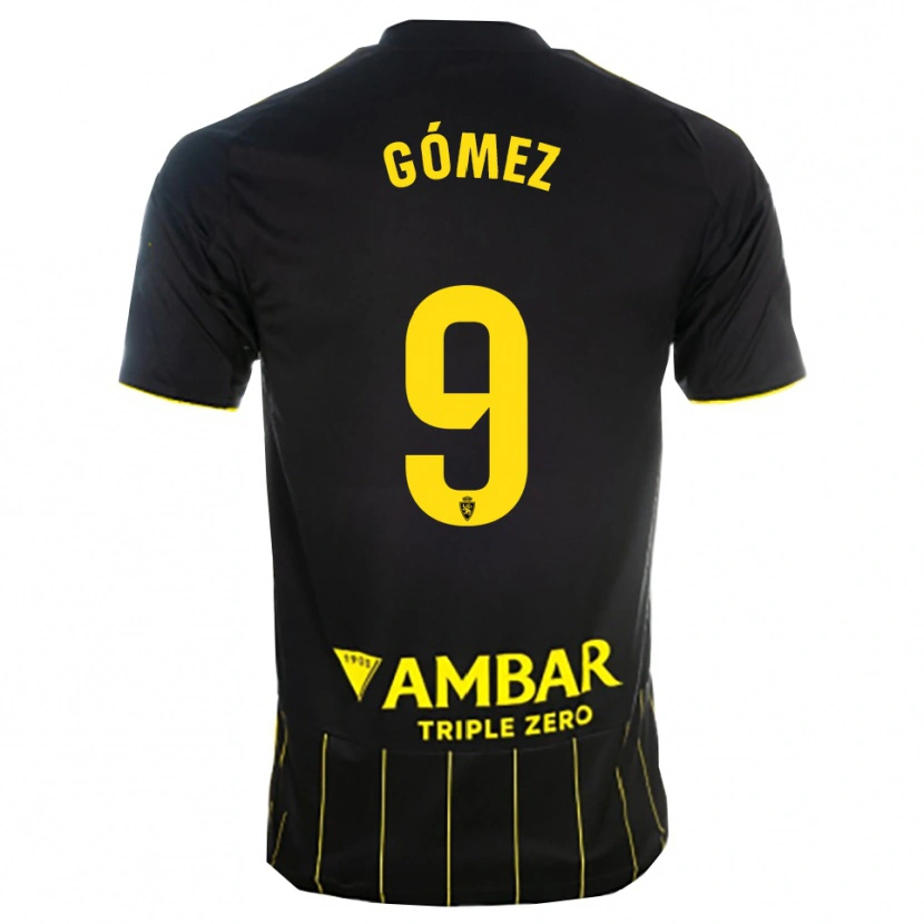 Danxen Homem Camisola Dani Gómez #9 Preto Amarelo Alternativa 2025/26 Camisa