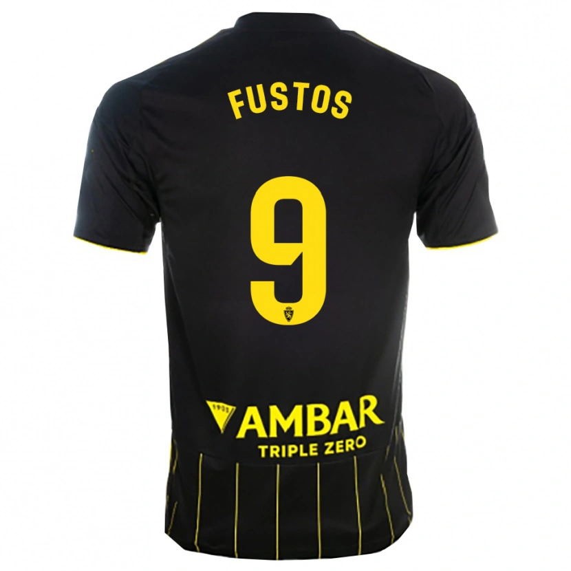 Danxen Homem Camisola Darius Fustos #9 Preto Amarelo Alternativa 2025/26 Camisa