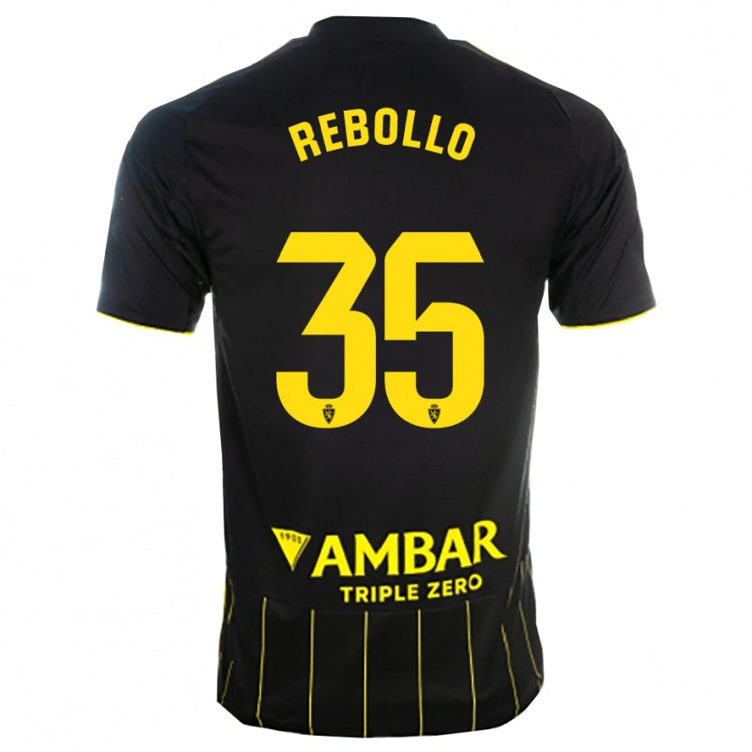 Danxen Homem Camisola Dani Rebollo #35 Preto Amarelo Alternativa 2025/26 Camisa