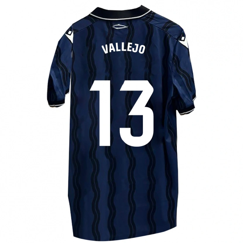 Danxen Homem Camisola Guillermo Vallejo #13 Azul Escuro Preto Alternativa 2025/26 Camisa