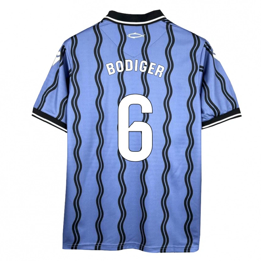 Danxen Homem Camisola Yann Bodiger #6 Azul Escuro Preto Alternativa 2025/26 Camisa