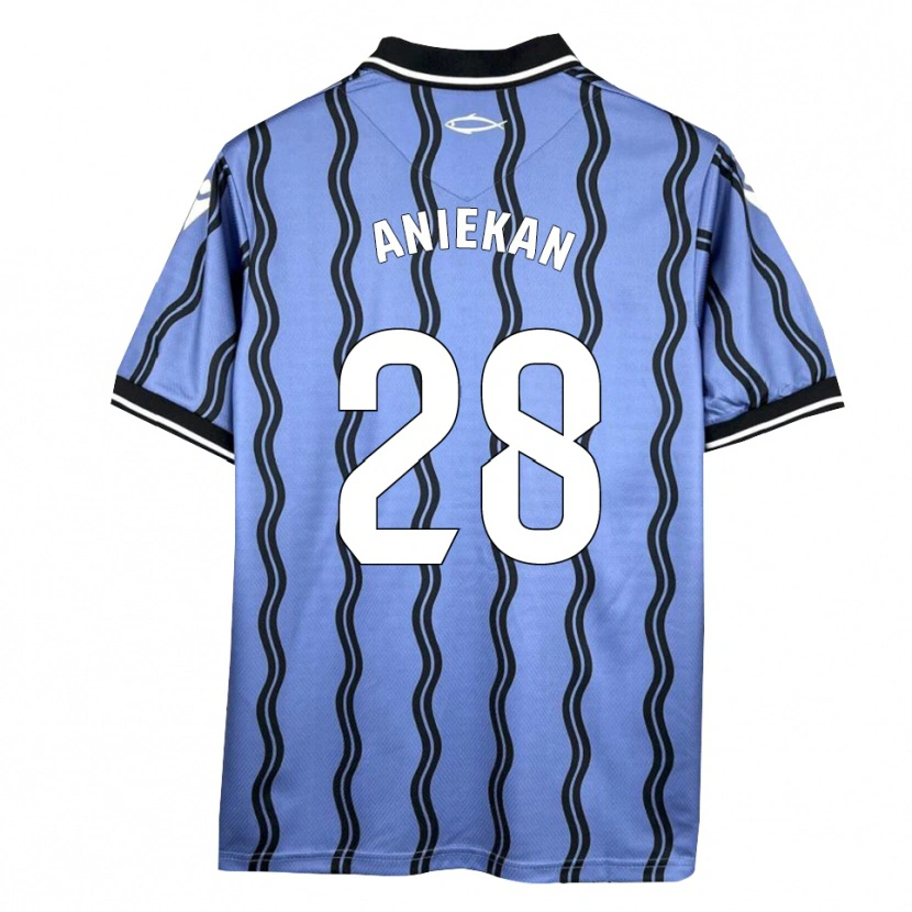 Danxen Homem Camisola Bless Aniekan #28 Azul Escuro Preto Alternativa 2025/26 Camisa