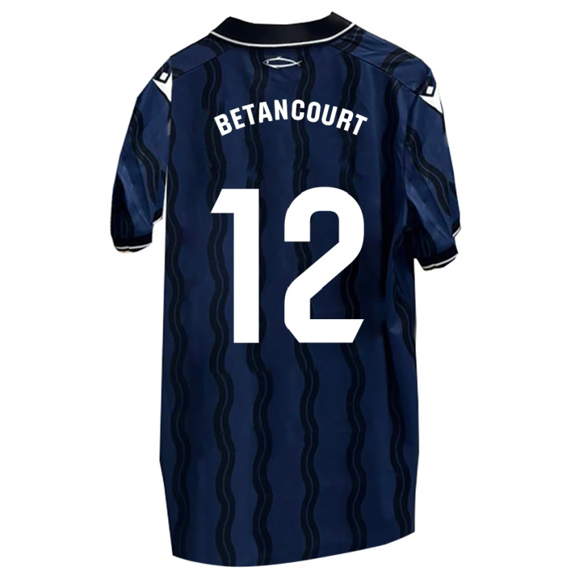 Danxen Homem Camisola Arick Betancourt #12 Azul Escuro Preto Alternativa 2025/26 Camisa