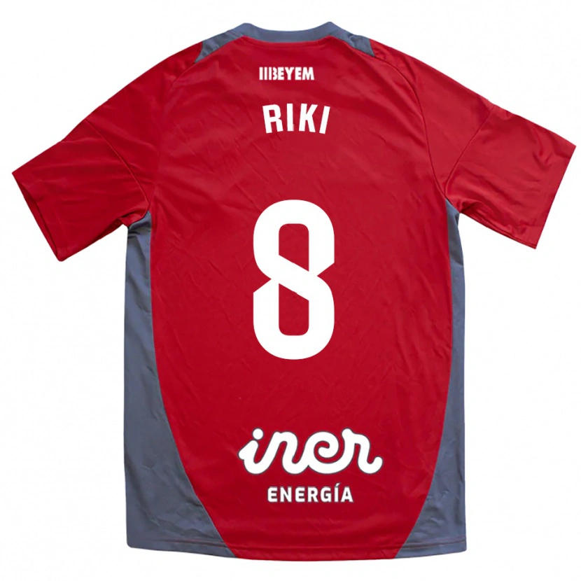 Danxen Homem Camisola Riki Rodríguez #8 Vermelho Cinza Alternativa 2025/26 Camisa