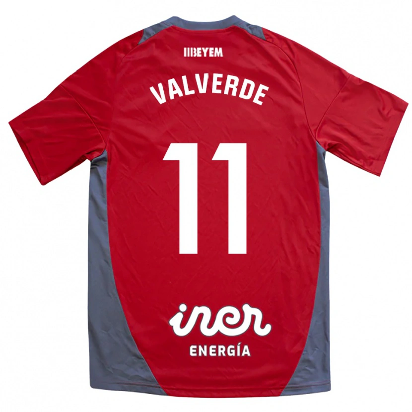 Danxen Homem Camisola Victor Valverde #11 Vermelho Cinza Alternativa 2025/26 Camisa