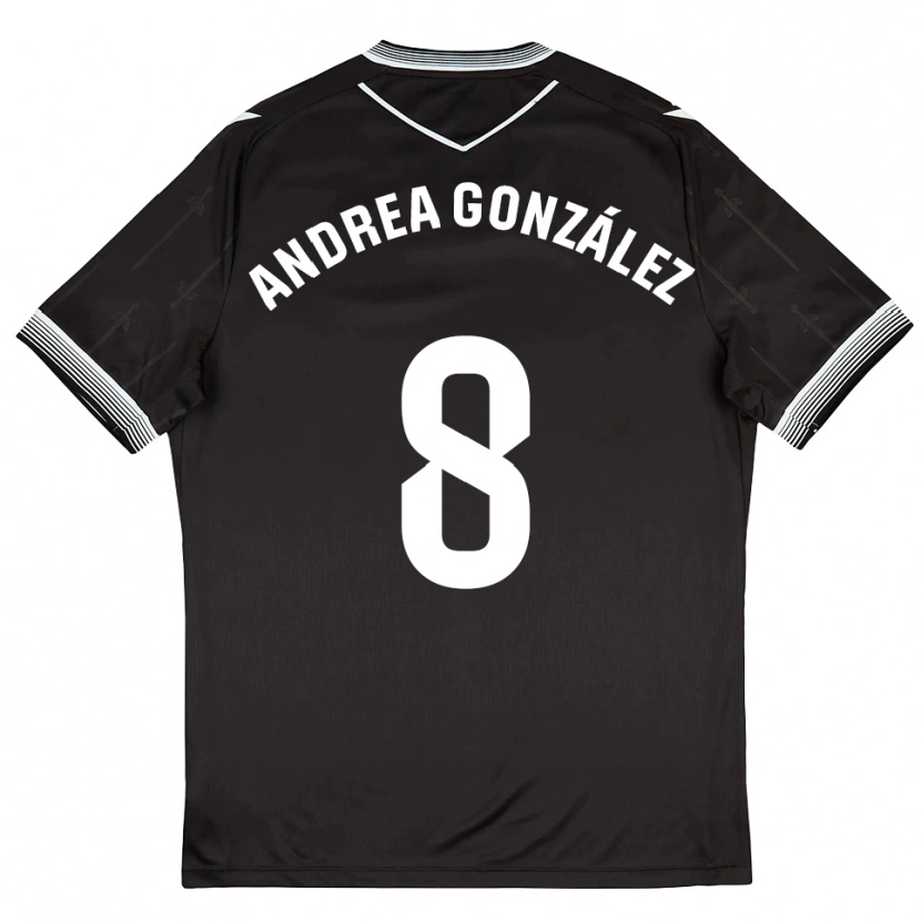 Danxen Homem Camisola Andrea González #8 Preto Branco Alternativa 2025/26 Camisa