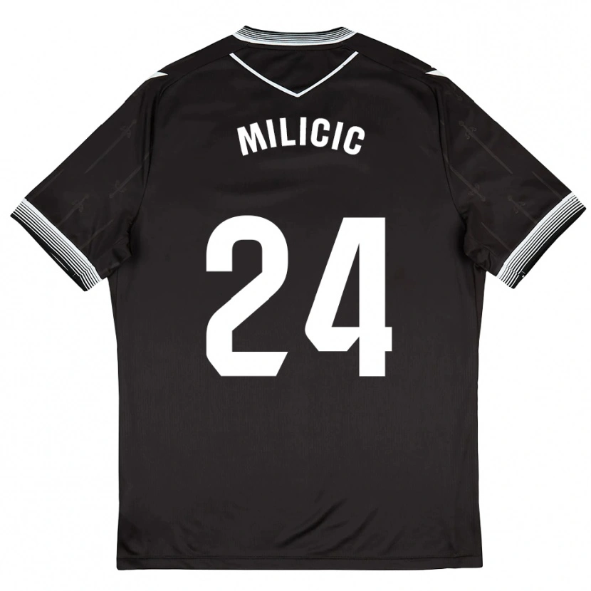 Danxen Homem Camisola Nikola Milicic #24 Preto Branco Alternativa 2025/26 Camisa