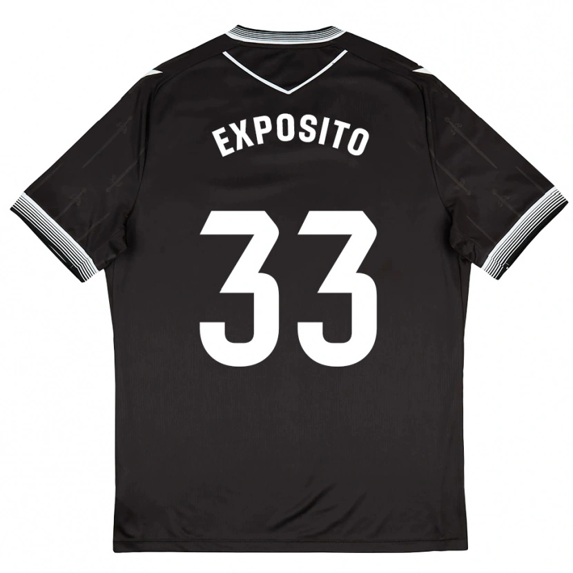 Danxen Homem Camisola Marcelo Expósito #33 Preto Branco Alternativa 2025/26 Camisa