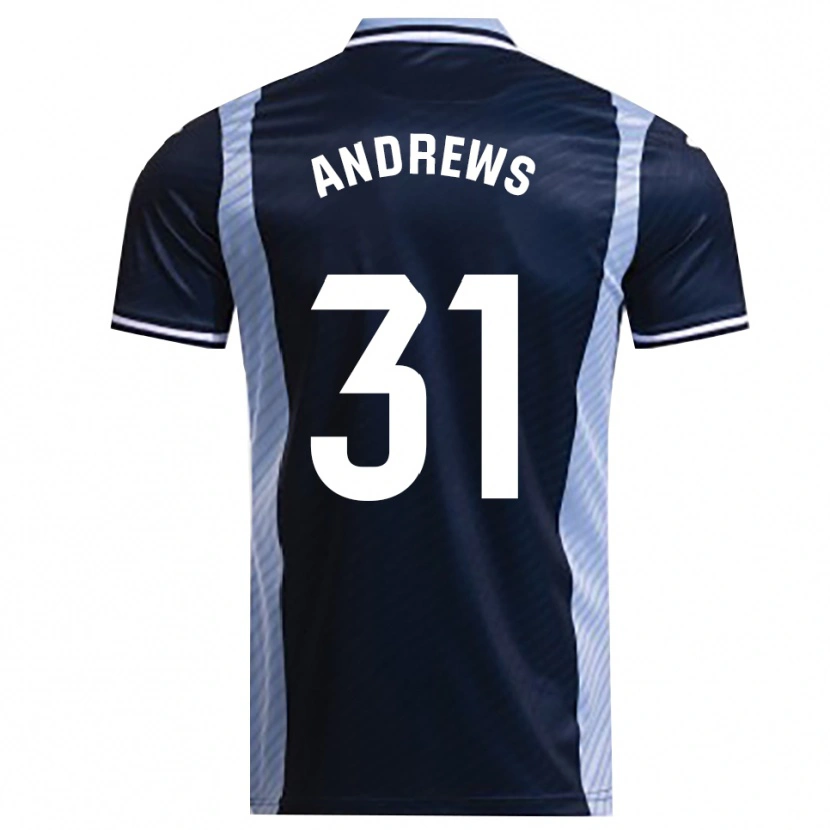 Danxen Homem Camisola George Andrews #31 Azul Marinho Azul Celeste Alternativa 2025/26 Camisa
