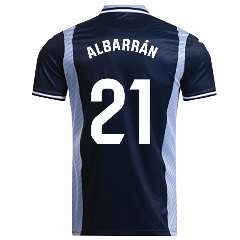 Danxen Homem Camisola Carlos Albarrán #21 Azul Marinho Azul Celeste Alternativa 2025/26 Camisa