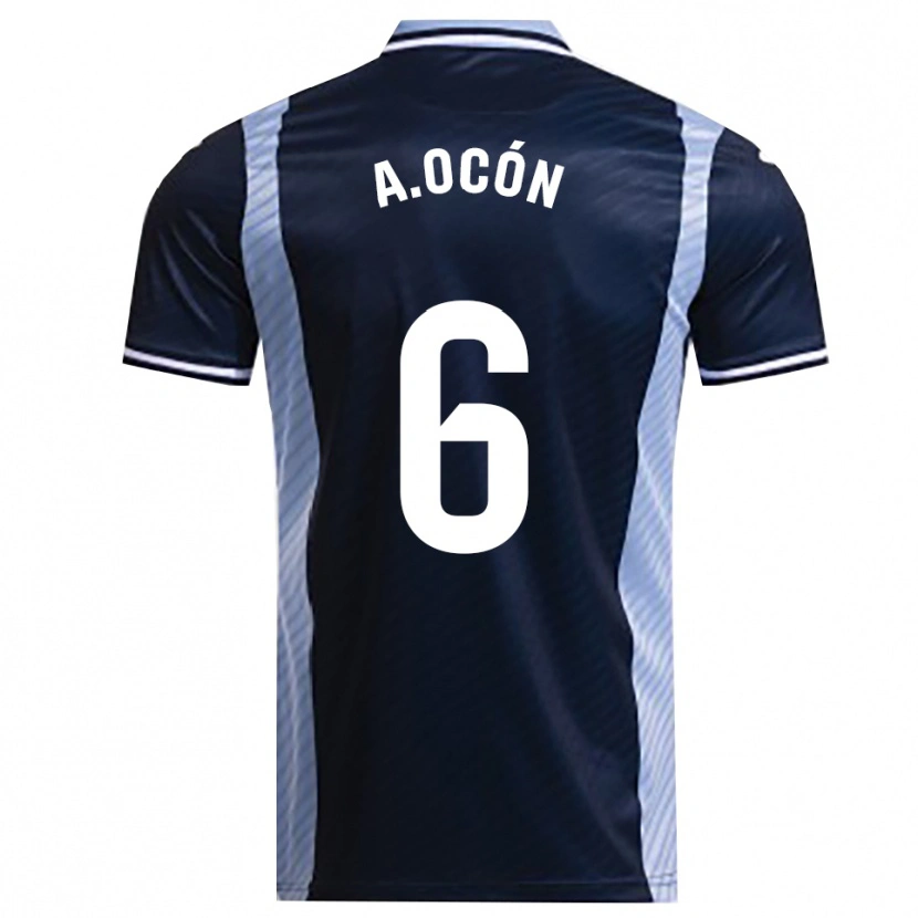 Danxen Homem Camisola Ana Belén Ocón López #6 Azul Marinho Azul Celeste Alternativa 2025/26 Camisa