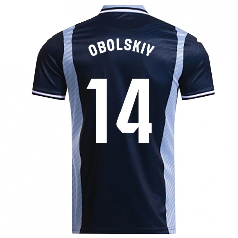Danxen Homem Camisola Nikolay Obolskiy #14 Azul Marinho Azul Celeste Alternativa 2025/26 Camisa