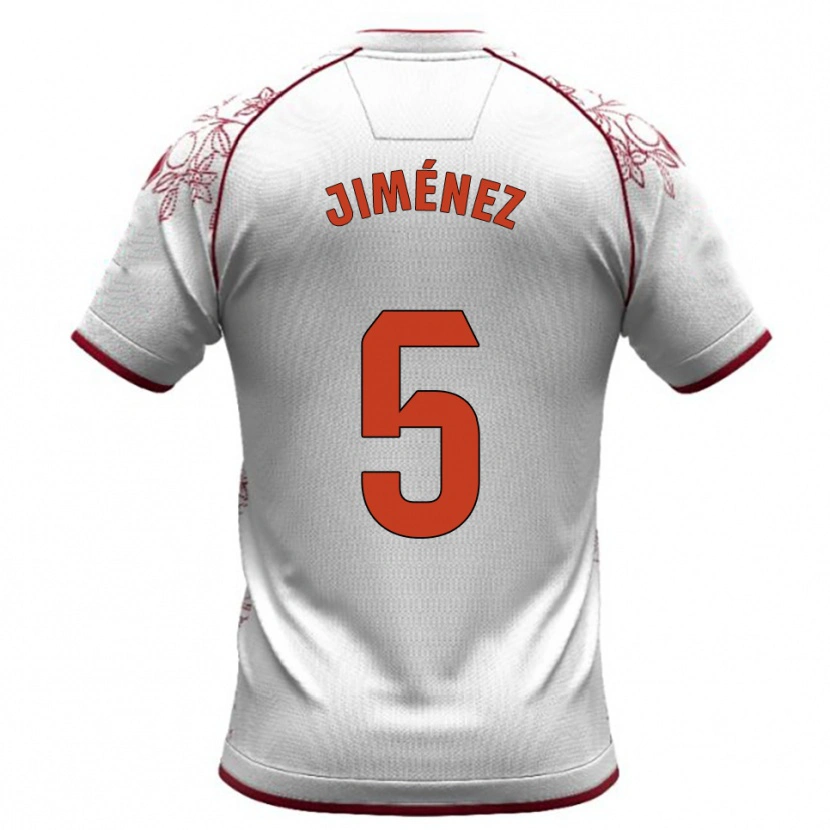 Danxen Homem Camisola Alberto Jiménez #5 Branco Borgonha Alternativa 2025/26 Camisa
