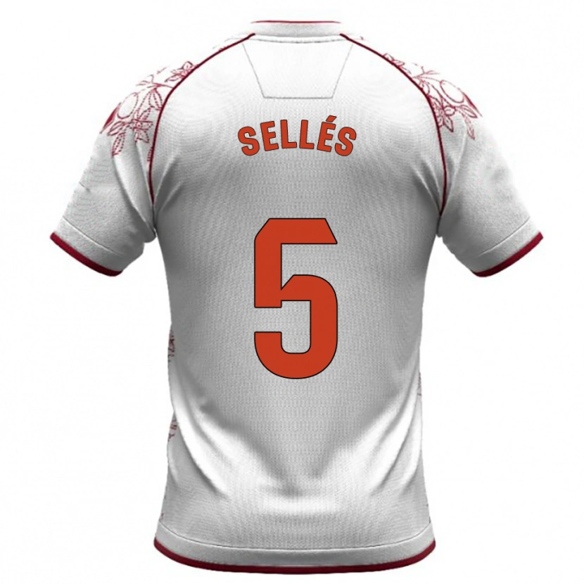 Danxen Homem Camisola David Sellés #5 Branco Borgonha Alternativa 2025/26 Camisa