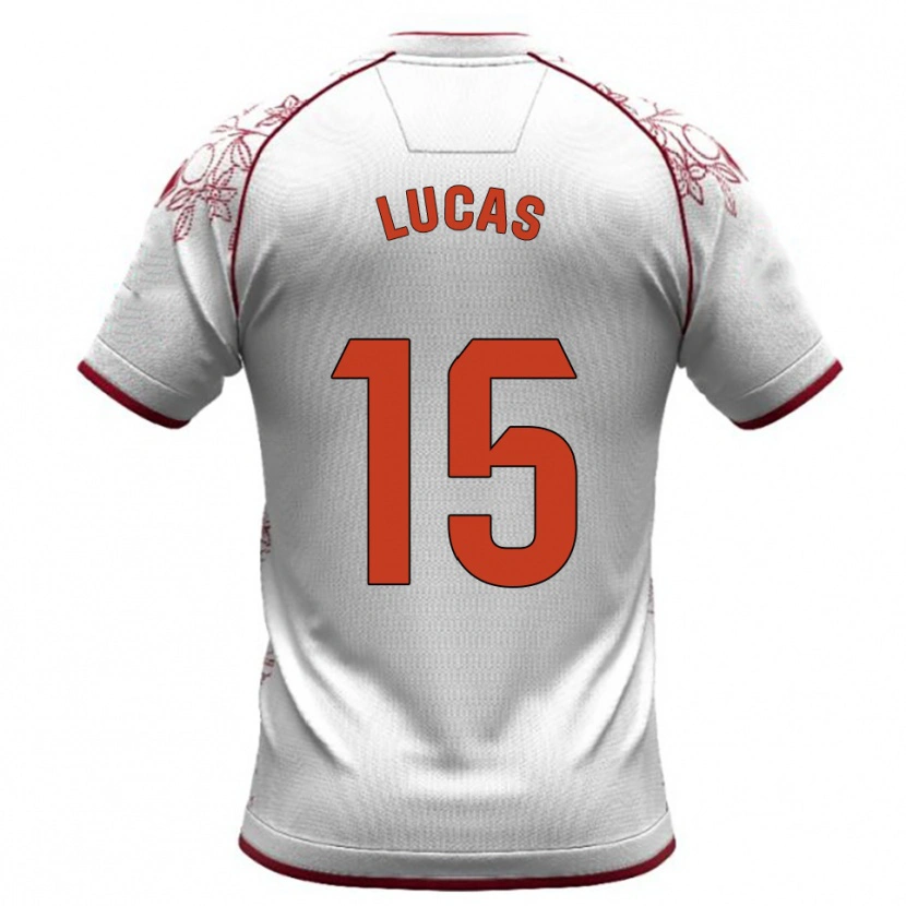 Danxen Homem Camisola Lucas Alcázar #15 Branco Borgonha Alternativa 2025/26 Camisa