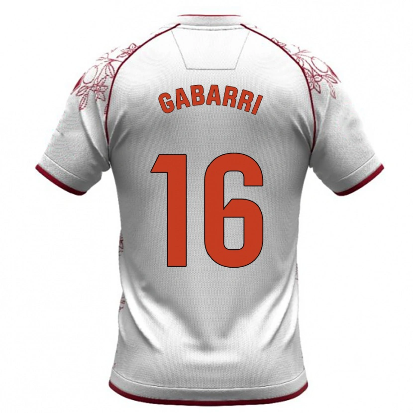 Danxen Homem Camisola Toni Gabarri #16 Branco Borgonha Alternativa 2025/26 Camisa