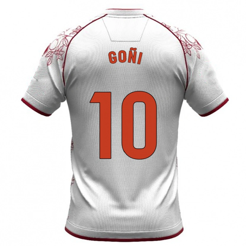 Danxen Homem Camisola Hugo Goñi #10 Branco Borgonha Alternativa 2025/26 Camisa