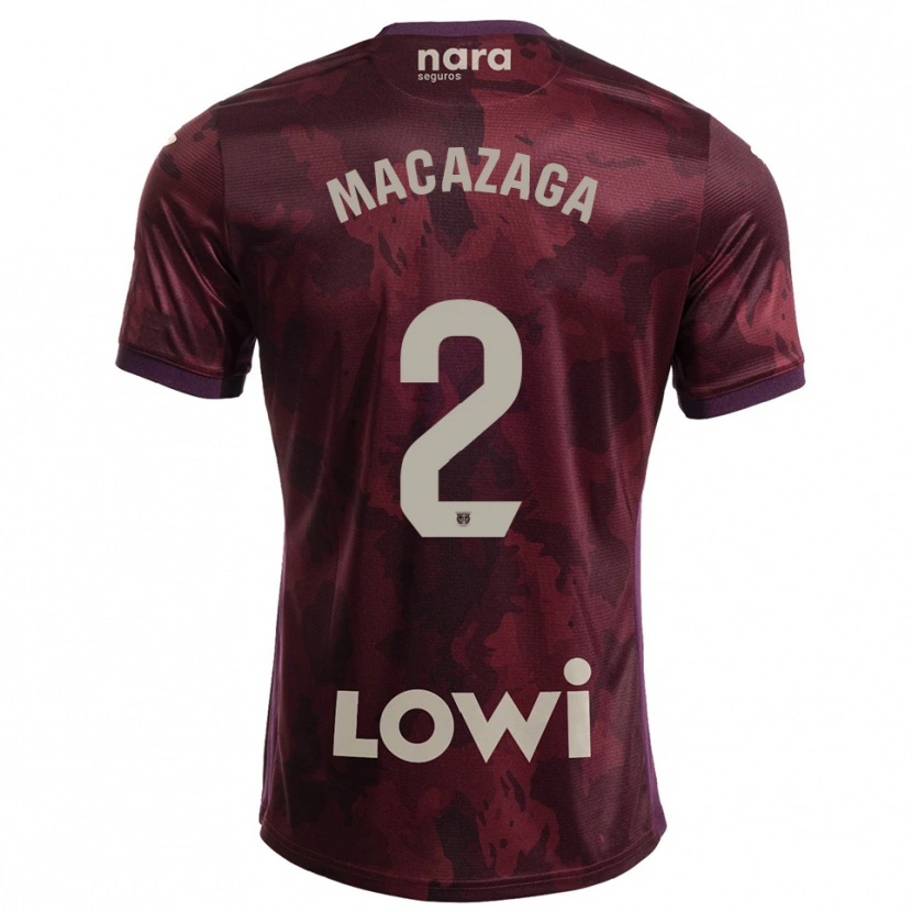 Danxen Homem Camisola Lucas Macazaga #2 Borgonha Branco Alternativa 2025/26 Camisa
