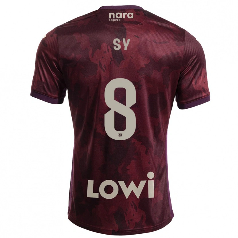 Danxen Homem Camisola Ablaye Sy #8 Borgonha Branco Alternativa 2025/26 Camisa