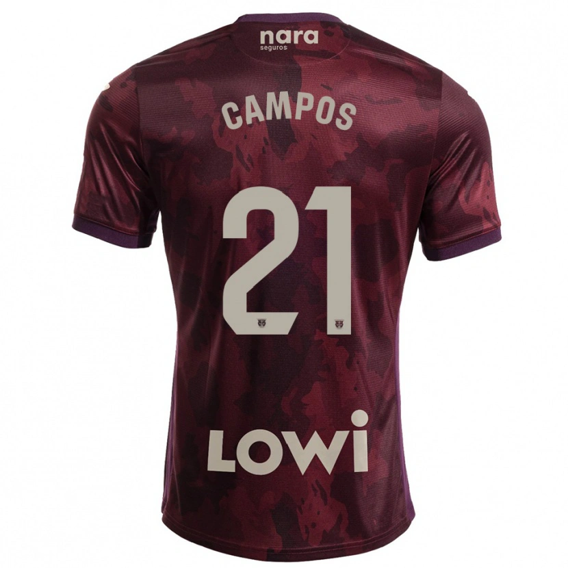 Danxen Homem Camisola Andrés Campos #21 Borgonha Branco Alternativa 2025/26 Camisa