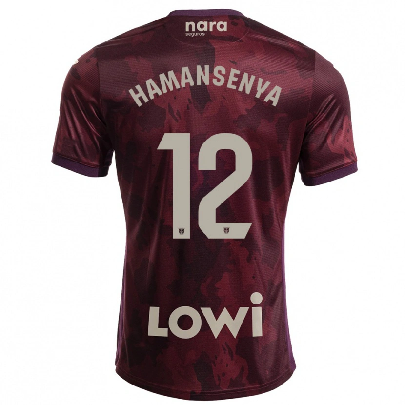 Danxen Homem Camisola David Hamansenya #12 Borgonha Branco Alternativa 2025/26 Camisa