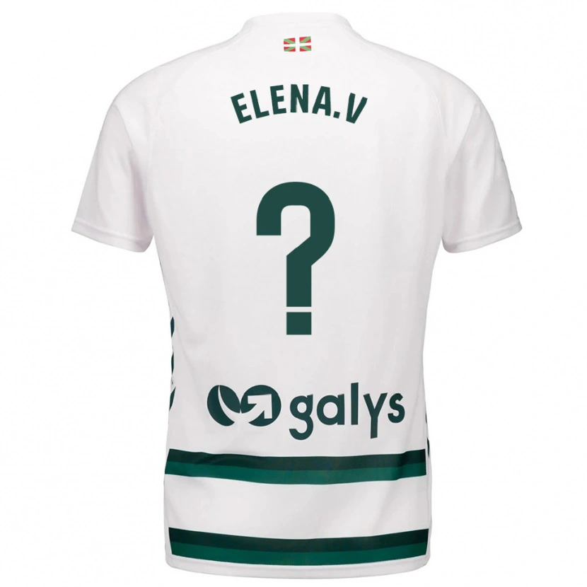 Danxen Homem Camisola Elena Valej Montañés #0 Branco Verde Alternativa 2025/26 Camisa